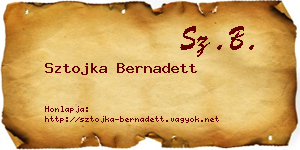 Sztojka Bernadett névjegykártya
